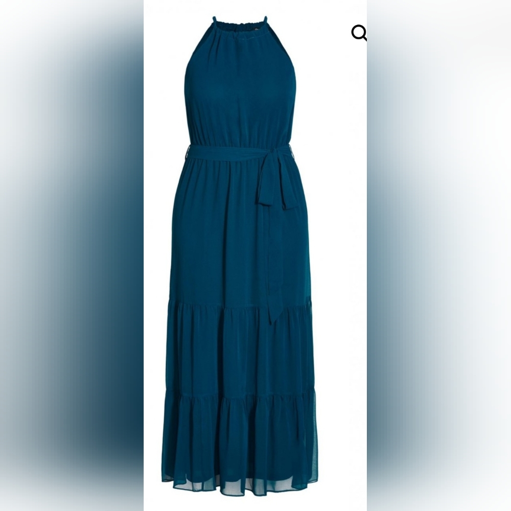 City Chic Halter Love Maxi Dress - peacock